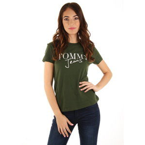 Tommy Hilfiger dámské zelené tričko Logo - L (399)